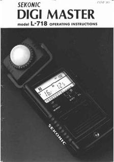 Sekonic L 718 DigiMaster manual. Camera Instructions.